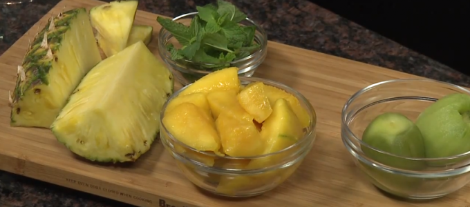 recette brunch kiwi mango mint