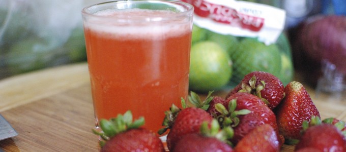 strawberry agua fresca cocktail