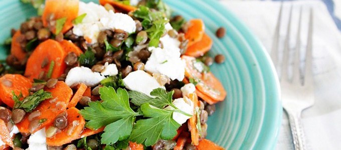 salade lentilles chevre