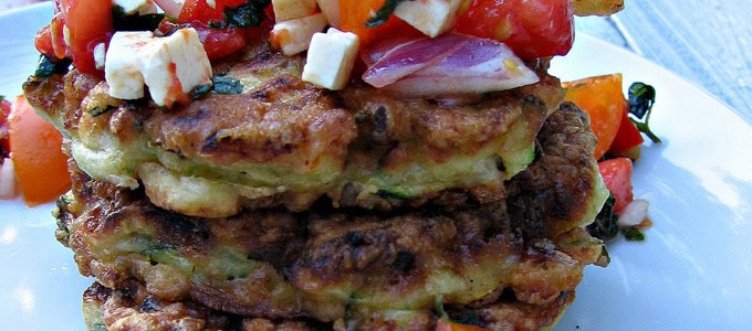 beignets courgette tomate feta