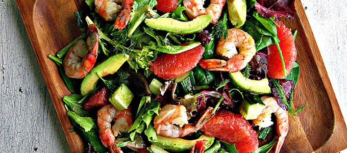 salade crevettes avocat pamplemousse