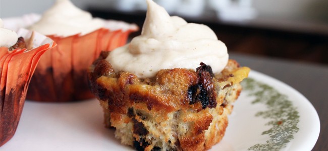 bread pudding cupcakes creme fromage cannelle