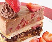 gateau fraises chocolat brunch